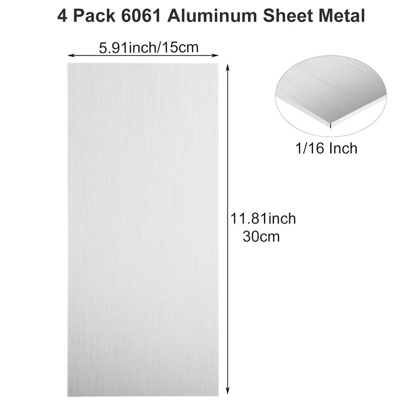 DAJAVE 6061 6x12 Aluminum Sheet 1/16 Inch Aluminum Plate, Thin Aluminums Sheet Metal 1.5mm Aluminums Metal Plate with Protective Film, Finely Polished and Deburred, for Crafting, Industry - Image 2